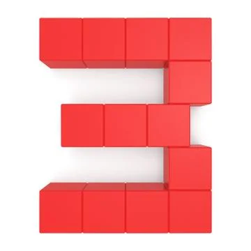 Number 3 cubic red Stock Illustration