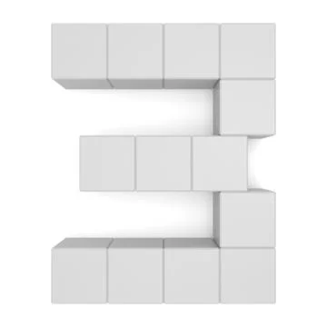 Number 3 cubic white Stock Illustration