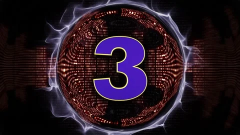NUMBER 3 Explosive Music WAVE Number Transition Animation Stock-Footage 335162598