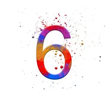 Number 3 illustration on isolated white background. Watercolor alphabet symbo Stock Illustration