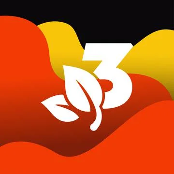 Number 3 Leaf Logo Stock Illustration