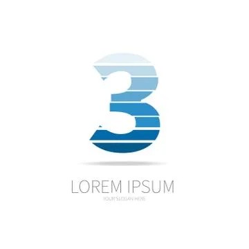 Number 3 logo design Stock Illustration