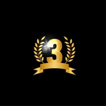 Number 3 logo icon template Stock Illustration