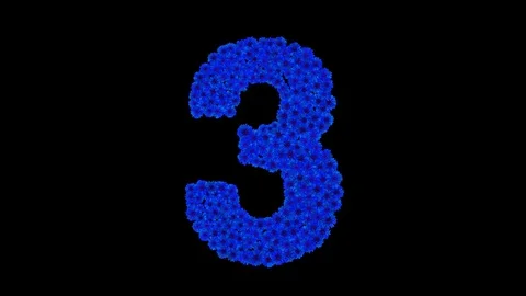 Number 3 made of cornflowers Stock Footage 73941793