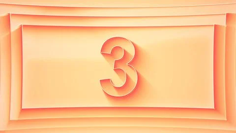 Number 3. Minimalistic embossed number with glittering lights. Stock Illustration