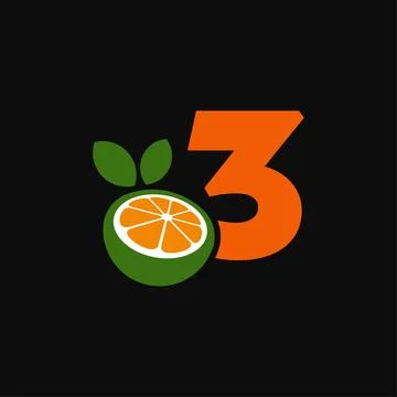 Number 3 Orange Logo Stock Illustration