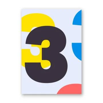 Number 3 poster Stock Illustration