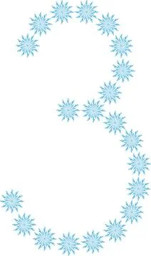 Number 3 From Snowflakes Stock Illustration