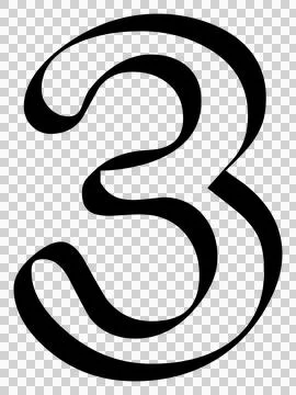 Number 3 - three isolated on transparent background Stock Illustration