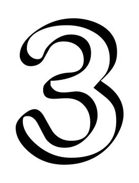 Number 3 - three isolated on white background Stock Illustration