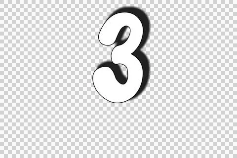 Number 3 on transparent background Stock Illustration