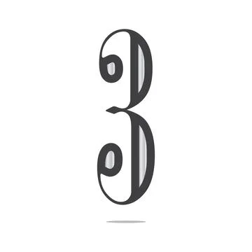 Number 3 vector design Stock Illustration