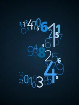 Number 3, vector font from numbers Stock Illustration