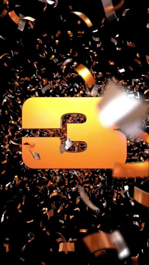 Number 3 which appears passing through a cloud of golden confetti on a blac.. 스톡 동영상 266787059