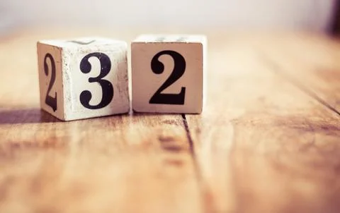 Number 32, thirty two, three and two - date, anniversary, birthday Stock Photos