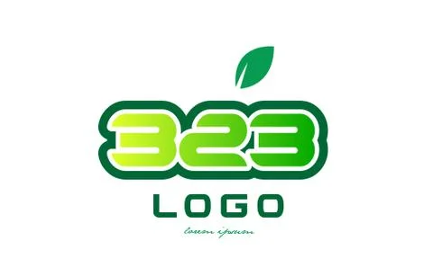 Number 323 numeral digit logo icon design Stock Illustration