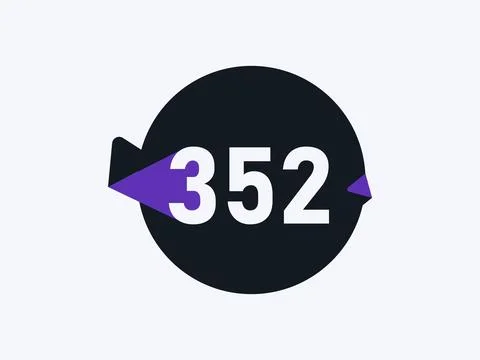 Number 352 logo icon design vector image Stock Illustration