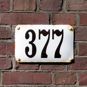 Number 377 Stock Photos