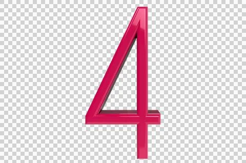 Number 4 3d render illustration PNG Transparent Background Stock Illustration