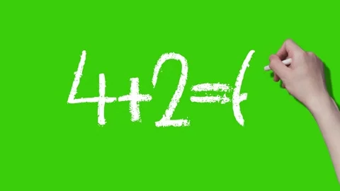 Number 4 Addition Exercise, Handwritten Animation, Green Background Stock Footage 287835382