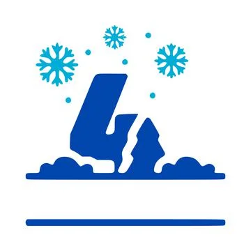 Number 4 and winter composition monogram, vector logo, emblems or initial des Stock Illustration