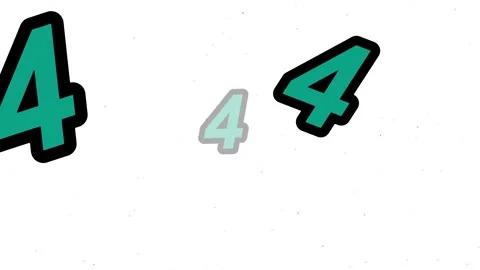 Number 4 animated video 4k clip Stock Footage 321198132