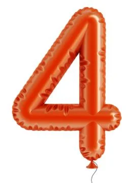 Number 4 balloon Stock Illustration
