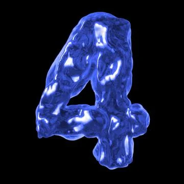 Number 4 blue water Stock Illustration