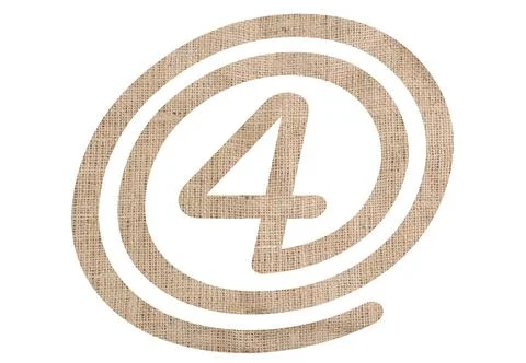 Number 4 with burlap texture on white background イラスト素材