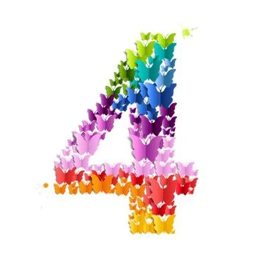 Number  4 Of Butterfly Stock Illustration
