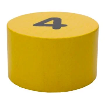 Number 4 in a circular shape block Stock Photos