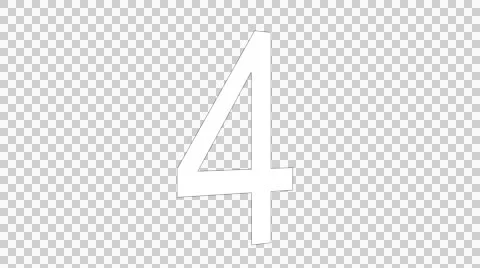 Number 4 - Clean 3D rotating title - with Alpha Channel Stockbeeldmateriaal 47911453