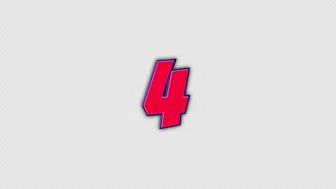 Number 4 Comic Text Animation Background on Alpha Channel, Loop 库存影片 315679779