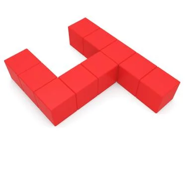 Number 4 cubic red Stock Illustration