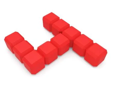 Number 4 cubic red Stock Illustration