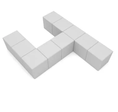 Number 4 cubic white Stock Illustration