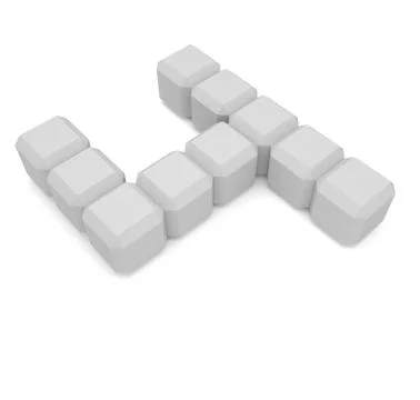 Number 4 cubic white Illustrazione stock