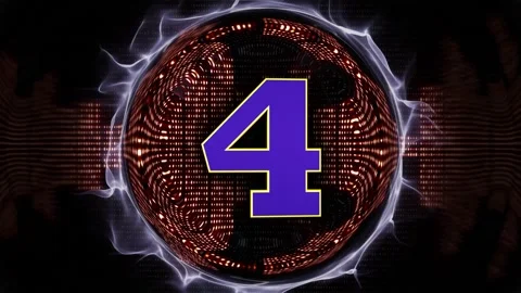 NUMBER 4 Explosive Music WAVE Number Transition Animation 库存影片 335166515