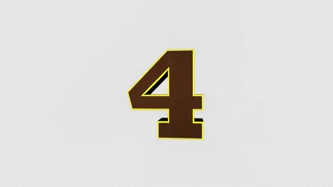 Number 4 Explosive Number OVERLAY Transition Animation 库存影片 333264766