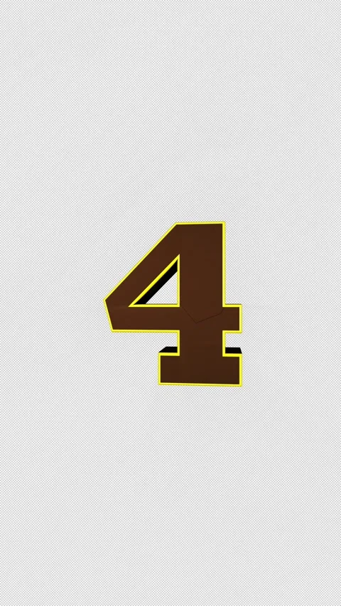 Number 4 Explosive Top Ten Number Transition Animation, Loop Vídeos de archivo 336974769