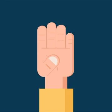 Number 4 four Flat icon. Isolated Vector symbol Stock Illustration