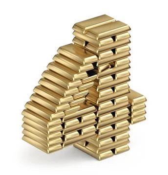 Number 4 from gold bars Ilustración de archivo