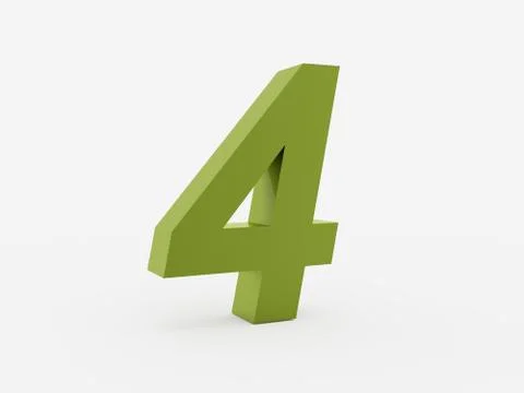 Number 4 green isolated Stock Illustration