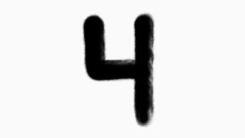 Number 4 Hand Drawn Animation With Brush Stroke Stock Footage 300296335
