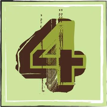 Number 4 Illustrazione stock