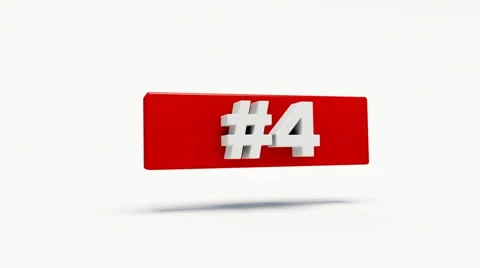 Number 4 intro. 3d render. Vídeo Stock 48646895
