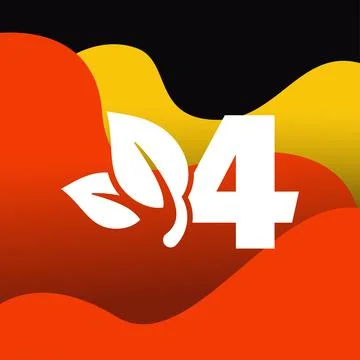 Number 4 Leaf Logo イラスト素材