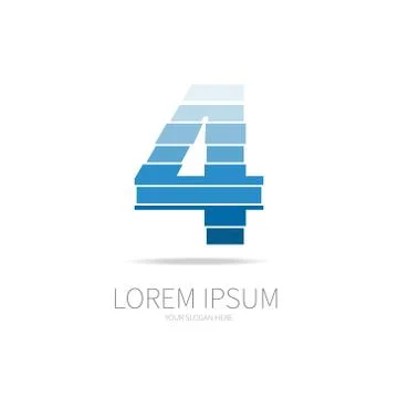 Number 4 logo design Stock Illustration