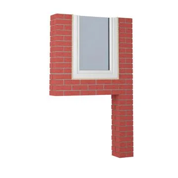 Number 4 made of bricks and fragment of window Stock Illustration