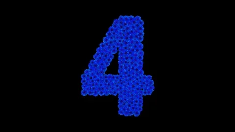 Number 4 made of cornflowers Stock Footage 73941791